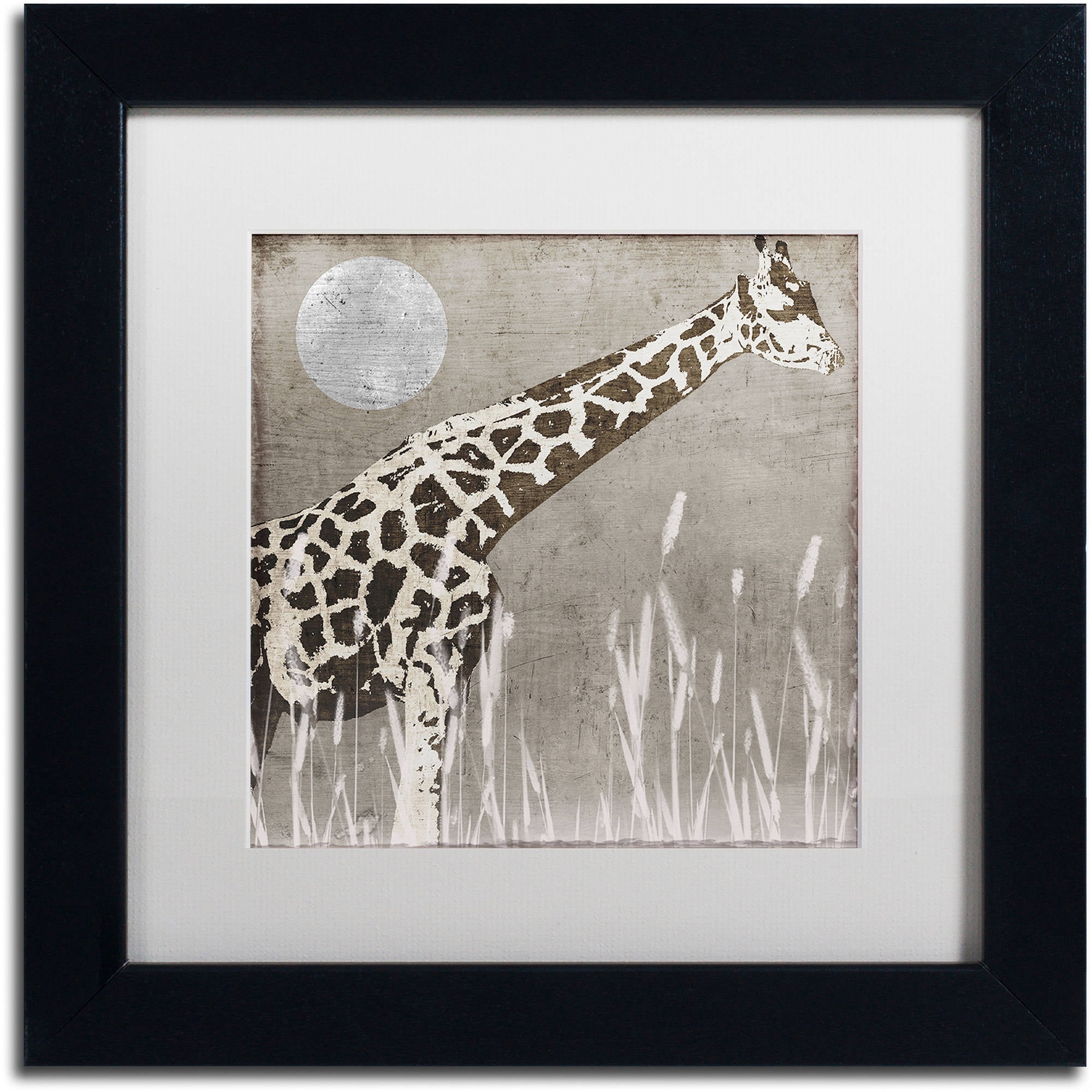 Trademark Fine Art Animals Matted Framed Art ' Moon Giraffe ' by Color Bakery