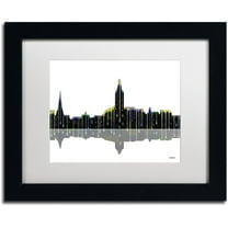 Trademark Fine Art "Annapolis Maryland Skyline" Canvas Art by Marlene Watson White Mat, Black Frame