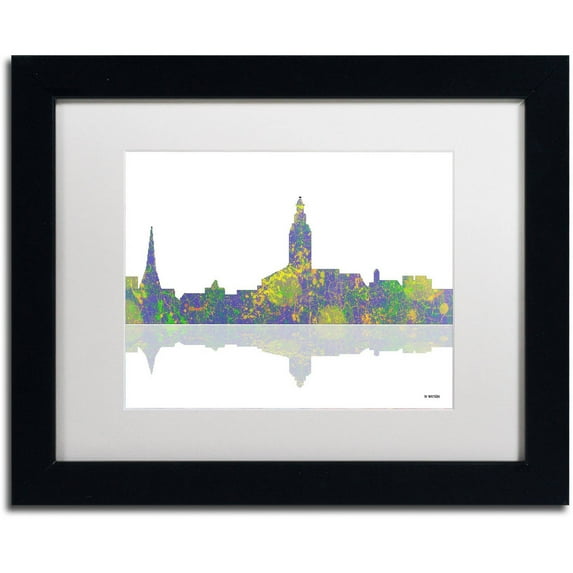 Trademark Fine Art "Annapolis Maryland Skyline II" Canvas Art by Marlene Watson White Mat, Black Frame