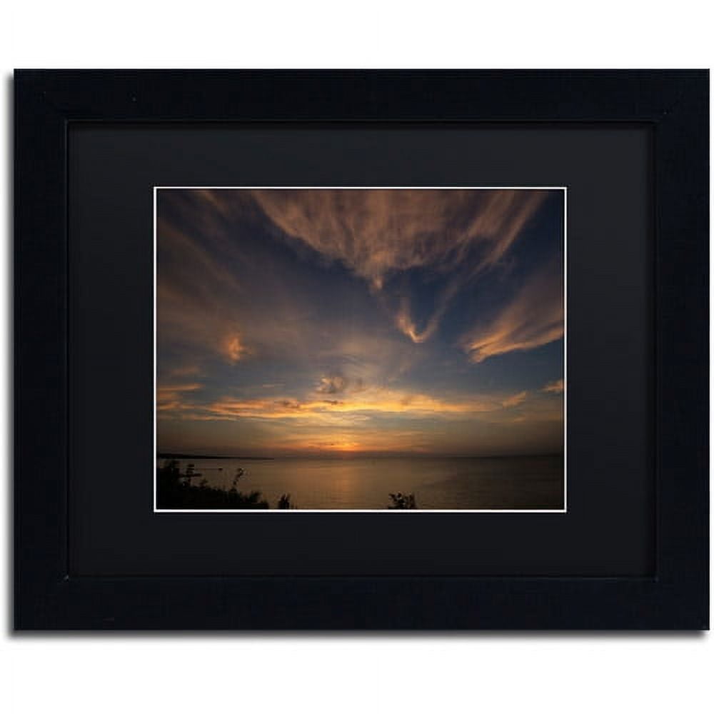 Trademark Fine Art "Another Amazing Sunset on Lake Erie" Canvas Art by Kurt Shaffer Black Matte, Black Frame