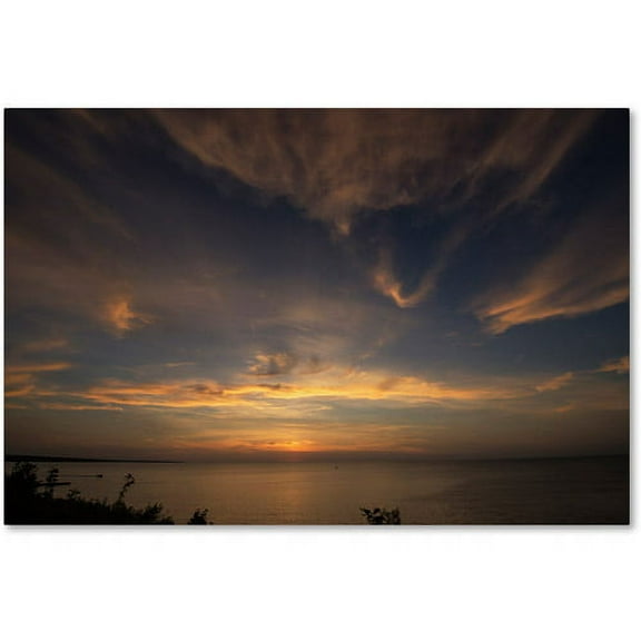 Trademark Fine Art Kurt Shaffer Another Amazing Sunset on Lake Erie Canvas Wall Art - 30x47