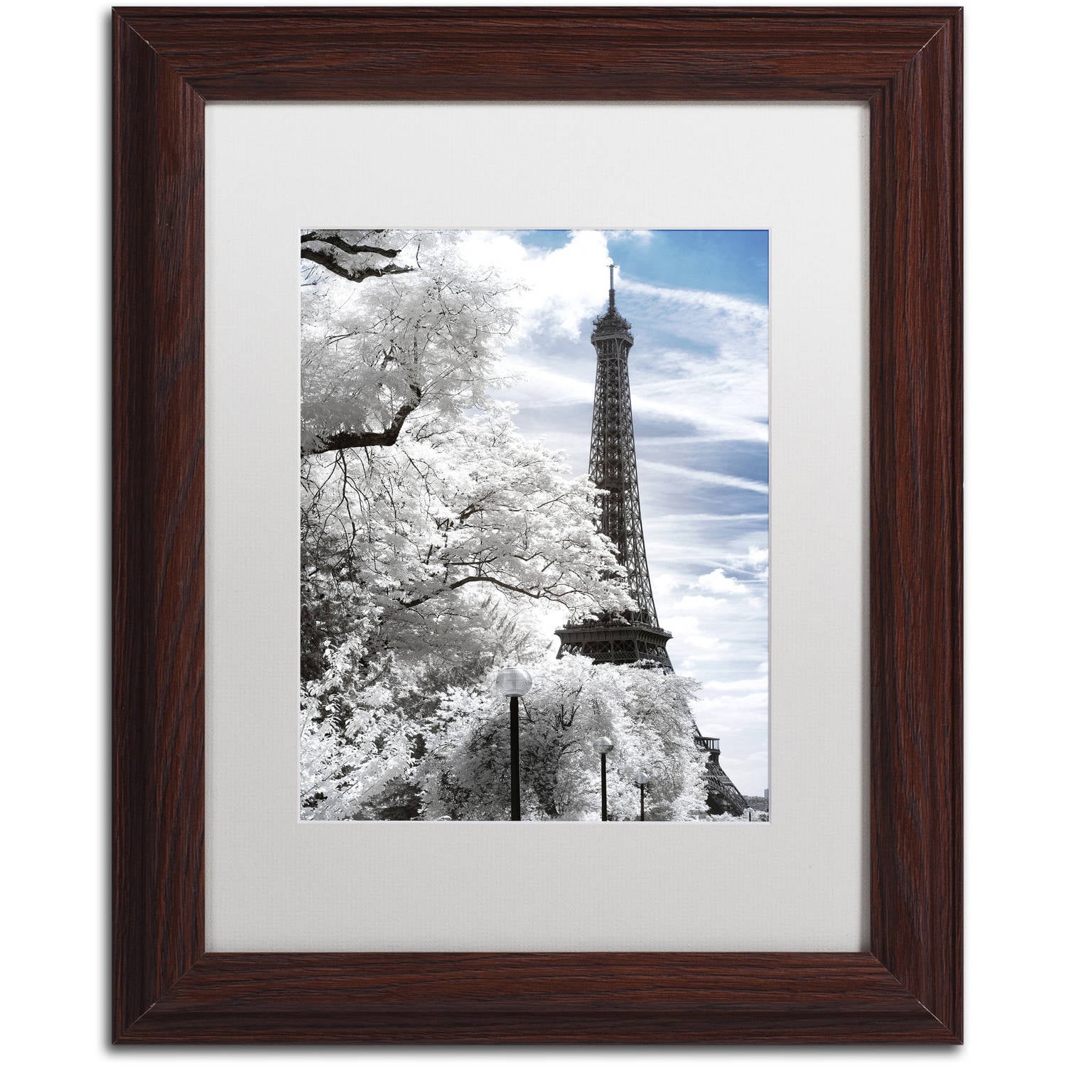 Eiffel Tower Snow Scene Framed Canvas Print, 11x14 Inch