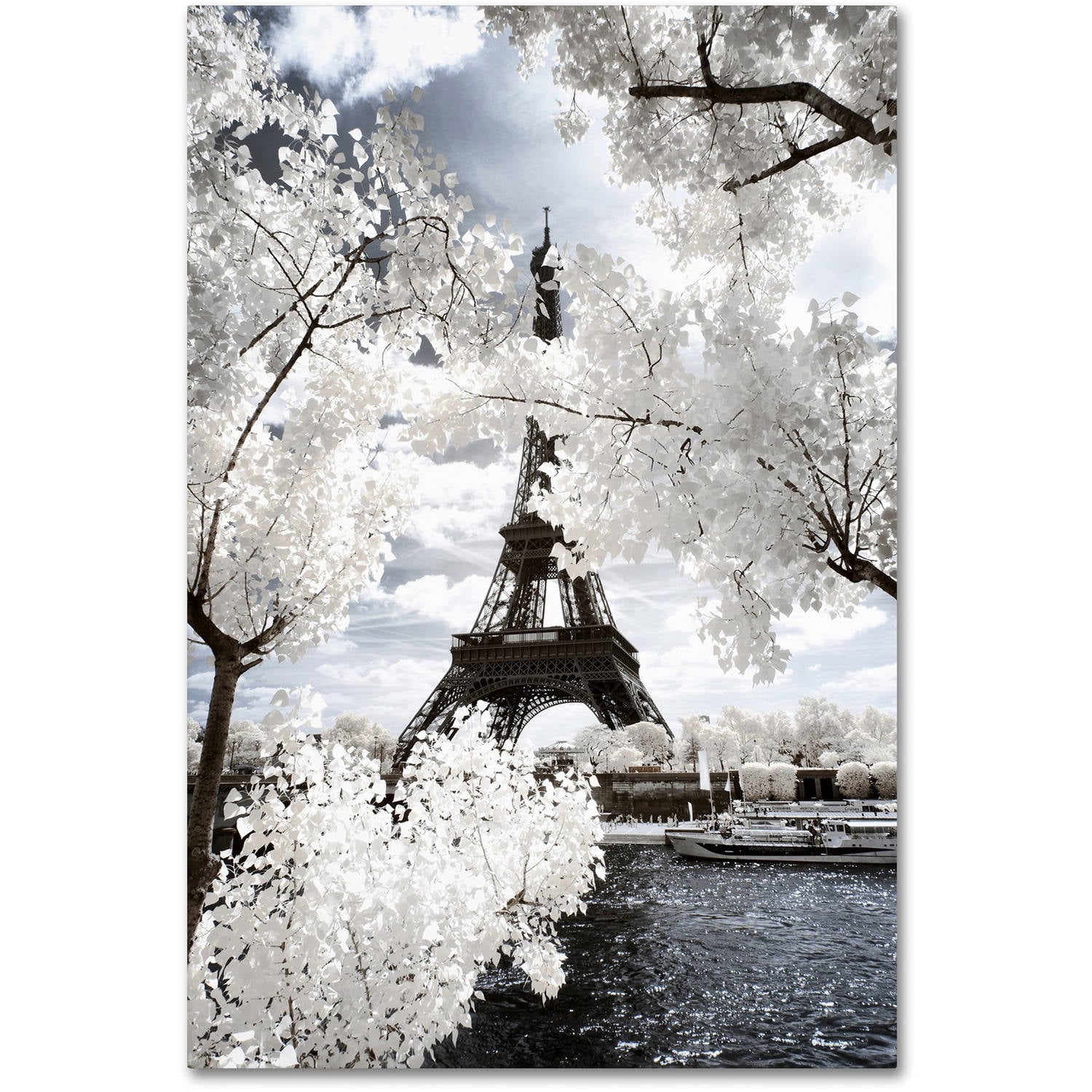 Paris Eiffel Tower Snowy Landscape Canvas Art
