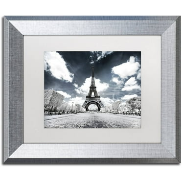 Trademark Fine Art "Another Look at Paris VII" Canvas Art by Philippe Hugonnard, White Matte, Silver Frame