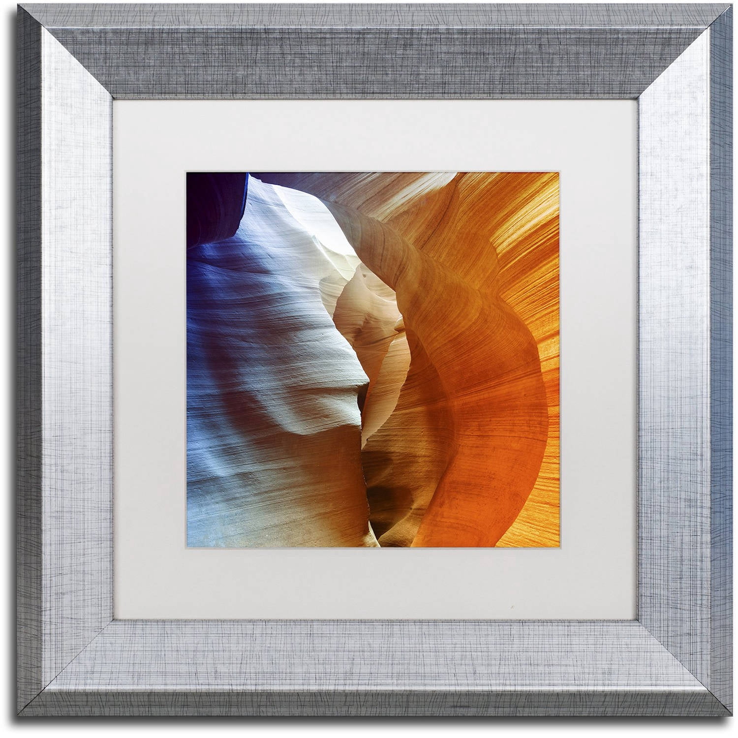 Trademark Fine Art "Antelope Canyon" Canvas Art by Philippe Hugonnard, White Matte, Silver Frame