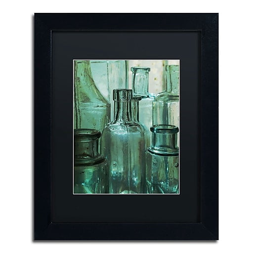 Trademark Fine Art "Antique Bottles" Canvas Art by Patty Tuggle, Black Matte, Black Frame