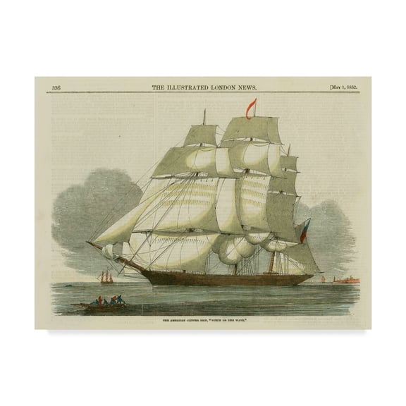 Trademark Fine Art 'Antique Clipper Ship II' Canvas Art by Vision Studio