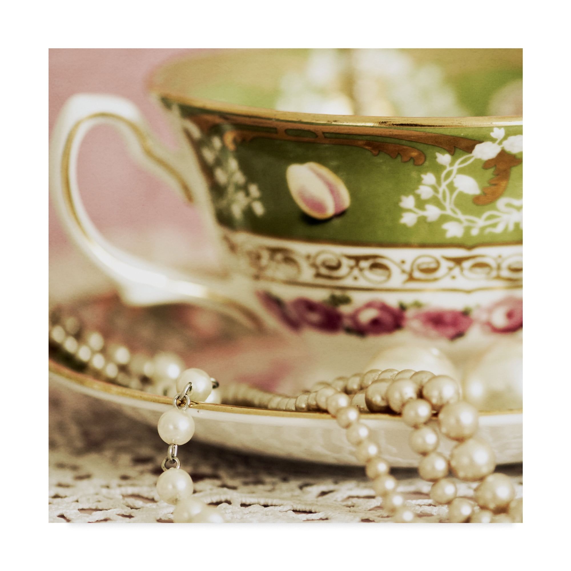 Trademark Fine Art 'Antique Cups And Saucers 1' Canvas Art by Tom Quartermaine
