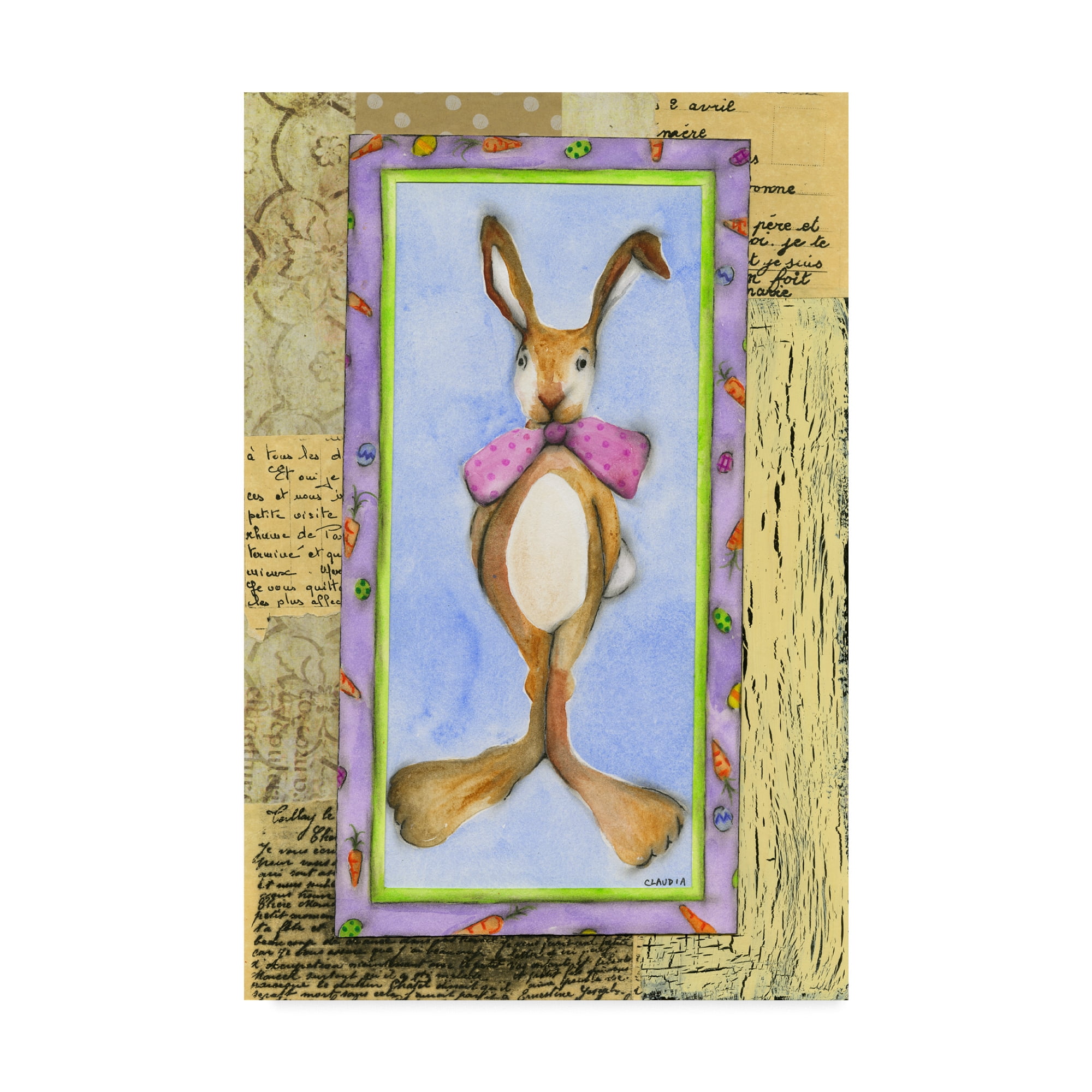 Trademark Fine Art 'Antique Easter Bunny' Canvas Art by Claudia Interrante