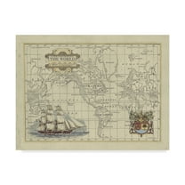 Trademark Fine Art 'Antique Map of the World' Canvas Art by Vision Studio