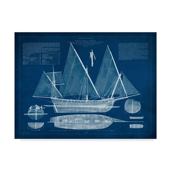 Trademark Fine Art 'Antique Ship Blueprint III' Canvas Art by Vision Studio