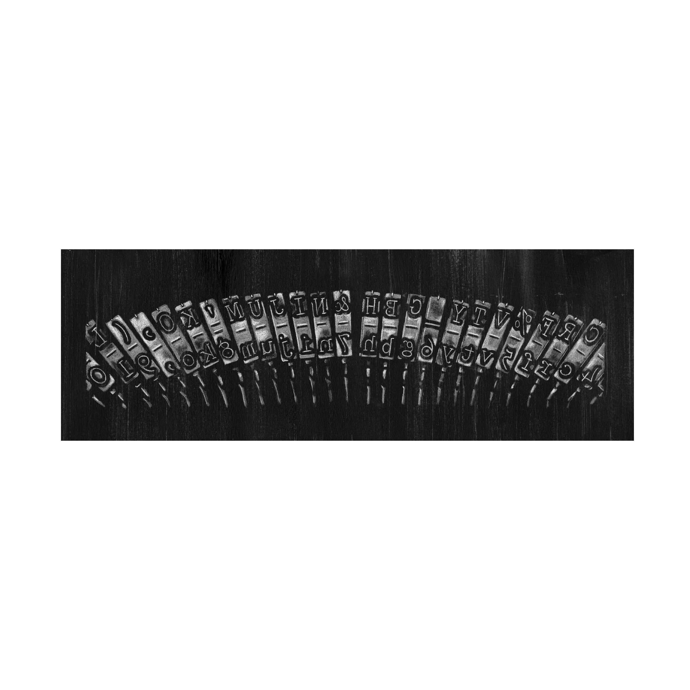 Trademark Fine Art Ethan Harper Antique Typewriter Bars Canvas Wall Art - 16x47