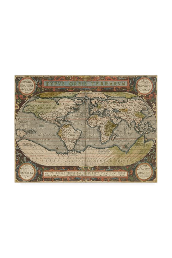 'Antique World Map 36x48' Canvas Art by Vision Studio