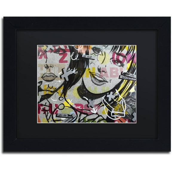 Trademark Fine Art "Apologies" Canvas Art by Dan Monteavaro Black Matte, Black Frame