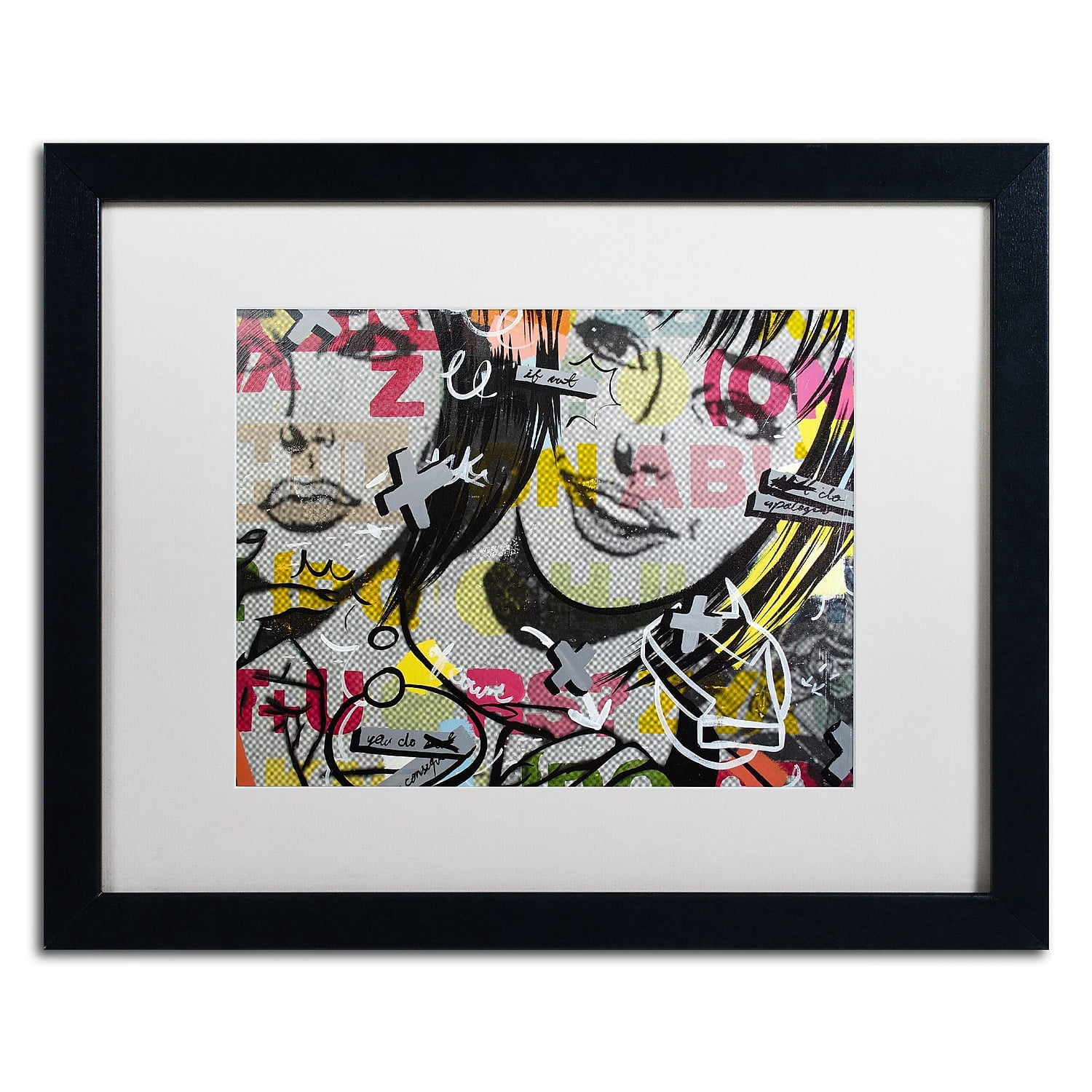 Trademark Fine Art "Apologies" Canvas Art by Dan Monteavaro White Matte, Black Frame