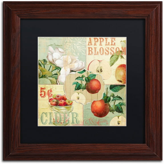 Trademark Fine Art "Apple Blossoms I" Canvas Art by Color Bakery Black Matte, Wood Frame