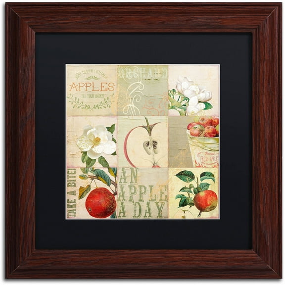 Trademark Fine Art "Apple Blossoms III" Canvas Art by Color Bakery Black Matte, Wood Frame