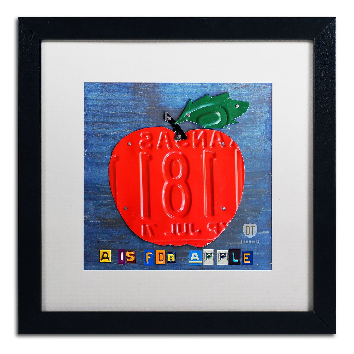 Trademark Fine Art 'Apple' Canvas Art by Design Turnpike, White Matte, Black Frame