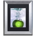 thumbnail image 1 of Trademark Fine Art "Apple Splash II" Canvas Art by Roderick Stevens Black Matte, Silver Frame, 1 of 2