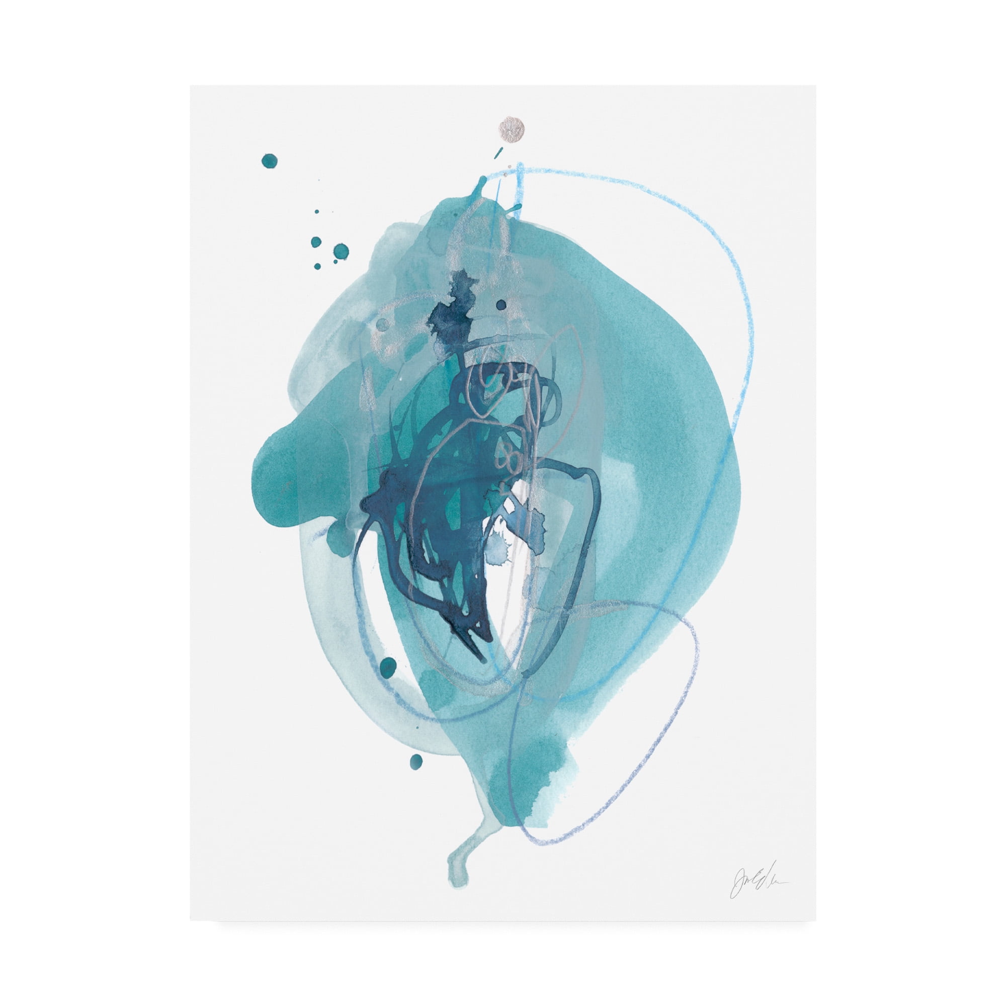 Trademark Fine Art 'Aqua Orbit I' Canvas Art by June Erica Vess