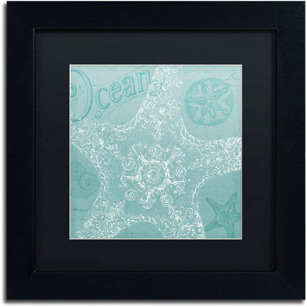 Trademark Fine Art "Aqua Treasure I" Canvas Art by Daphne Brissonnet, Black Matte, Black Frame