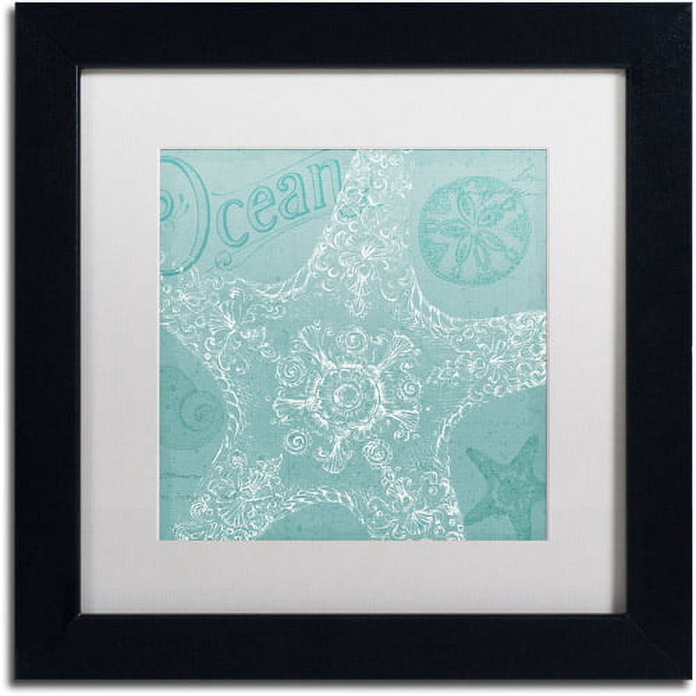 Trademark Fine Art "Aqua Treasure I" Canvas Art by Daphne Brissonnet, White Matte, Black Frame