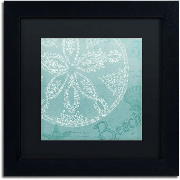 Trademark Fine Art "Aqua Treasure II" Canvas Art by Daphne Brissonnet, Black Matte, Black Frame