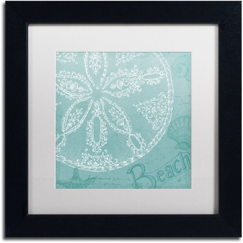 Trademark Fine Art "Aqua Treasure II" Canvas Art by Daphne Brissonnet, White Matte, Black Frame