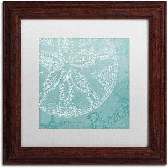 Trademark Fine Art "Aqua Treasure II" Canvas Art by Daphne Brissonnet, White Matte, Wood Frame