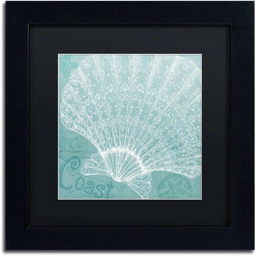 Trademark Fine Art "Aqua Treasure III" Canvas Art by Daphne Brissonnet, Black Matte, Black Frame