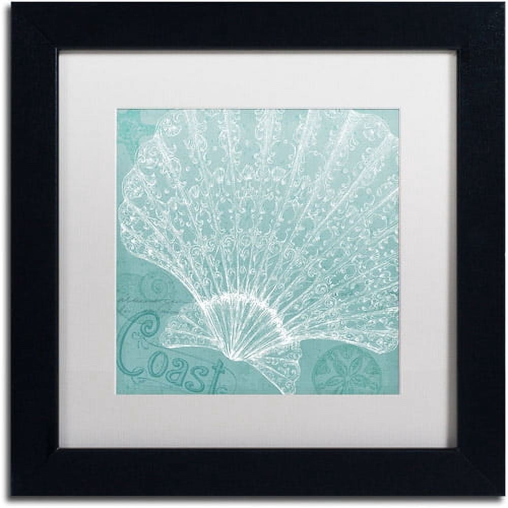 Trademark Fine Art "Aqua Treasure III" Canvas Art by Daphne Brissonnet, White Matte, Black Frame