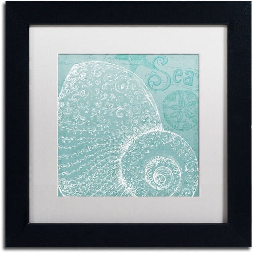 Trademark Fine Art "Aqua Treasure IV" Canvas Art by Daphne Brissonnet, White Matte, Black Frame