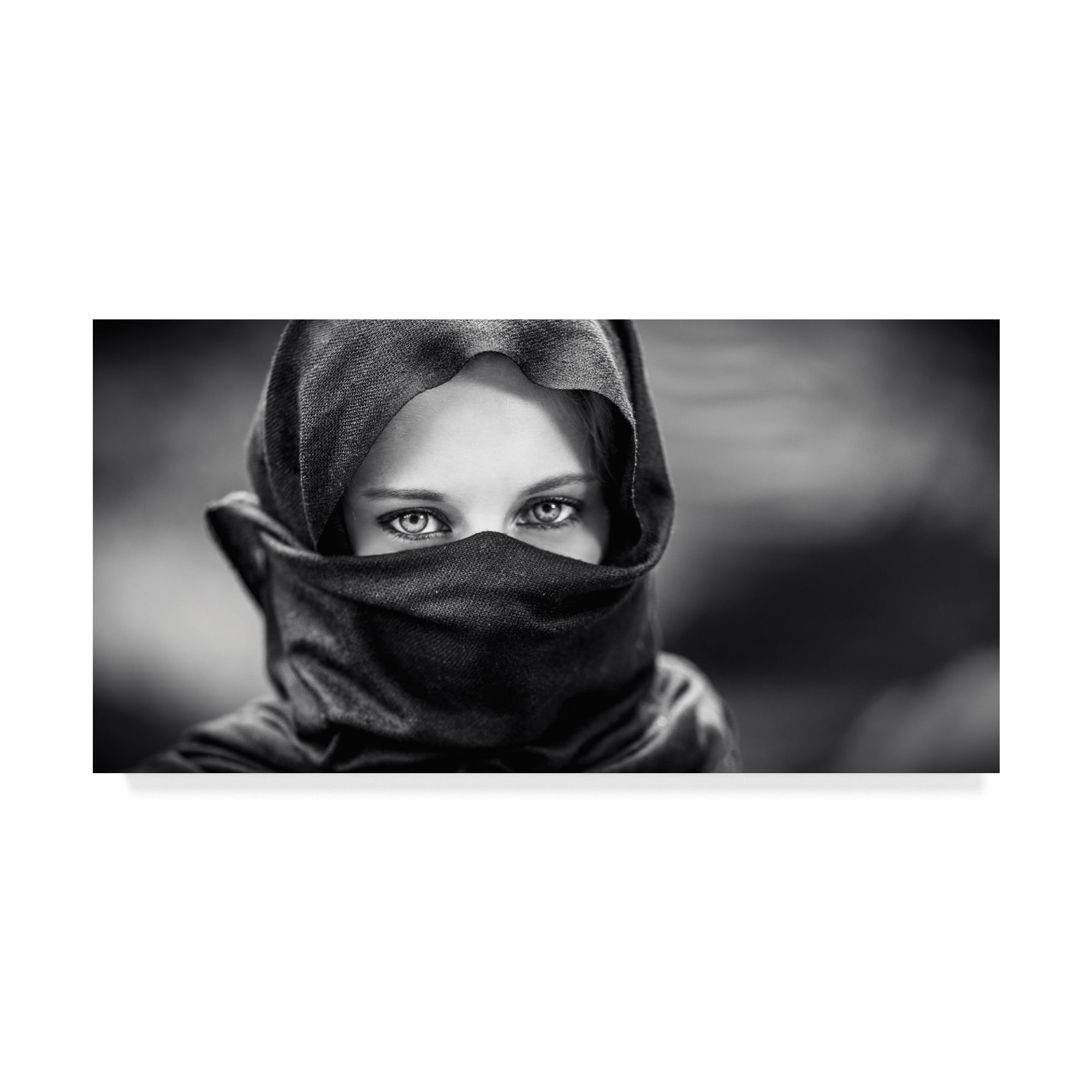 Traditional Portrait Canvas Art with Wooden Frame, 16 x 32