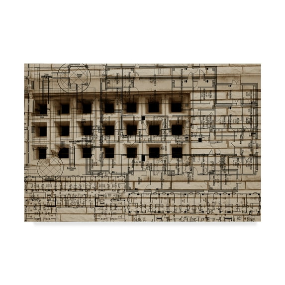 Trademark Fine Art 'Architecture Drawing II' Canvas Art by Sisa Jasper
