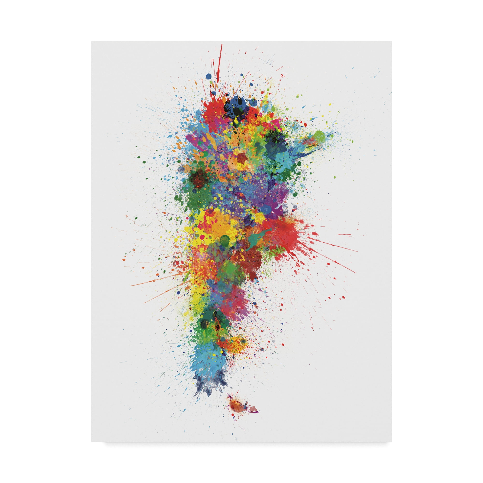 Trademark Fine Art 'Argentina Paint Splashes Map' Canvas Art by Michael Tompsett
