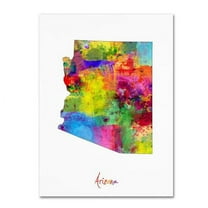 Trademark Fine Art "Arizona Map" Canvas Art by Michael Tompsett