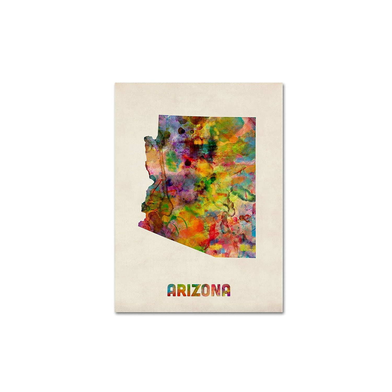 Trademark Fine Art "Arizona Map" Canvas Wall Art by Michael Tompsett