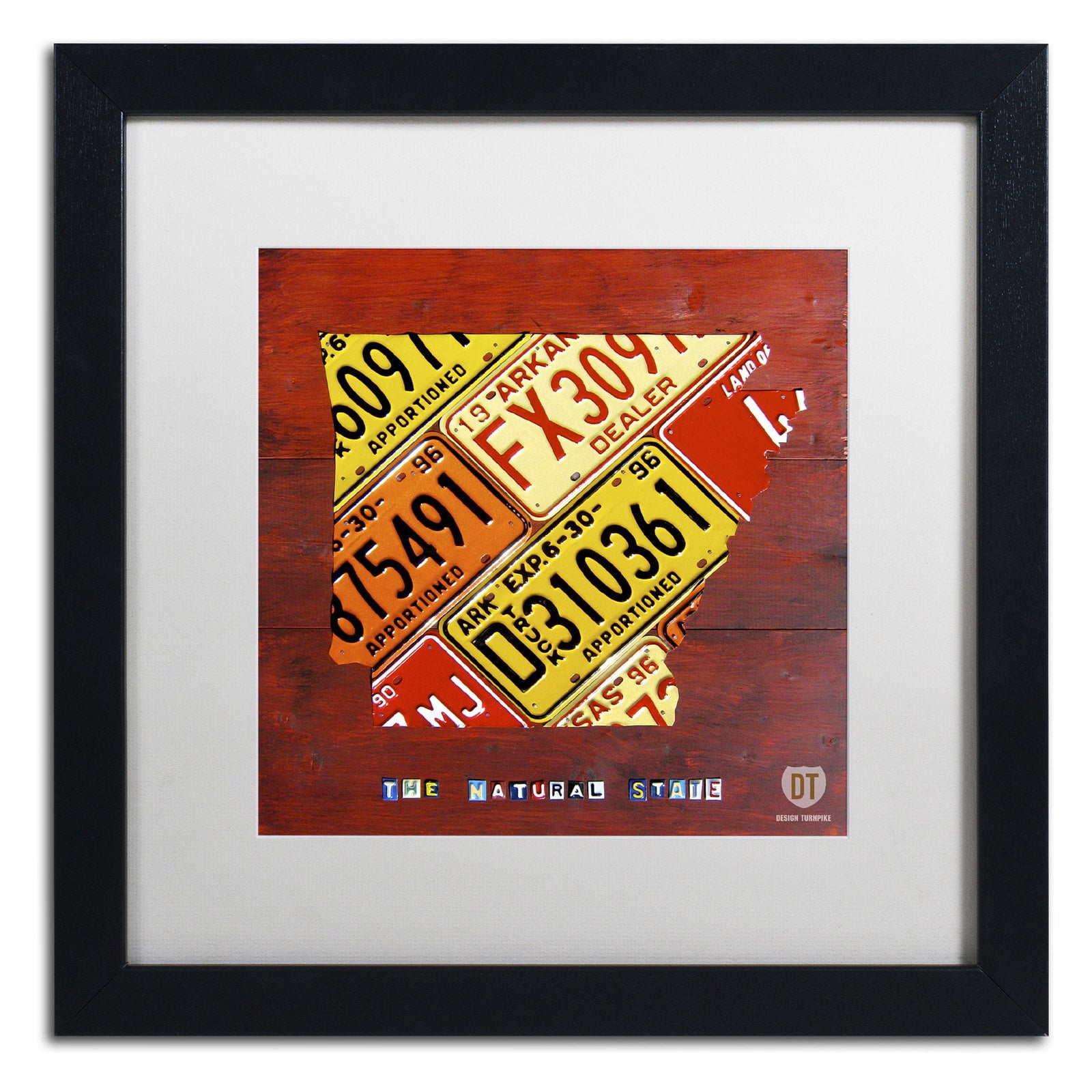 Trademark Fine Art 'Arkansas Map' Canvas Art by Design Turnpike, White Matte, Black Frame