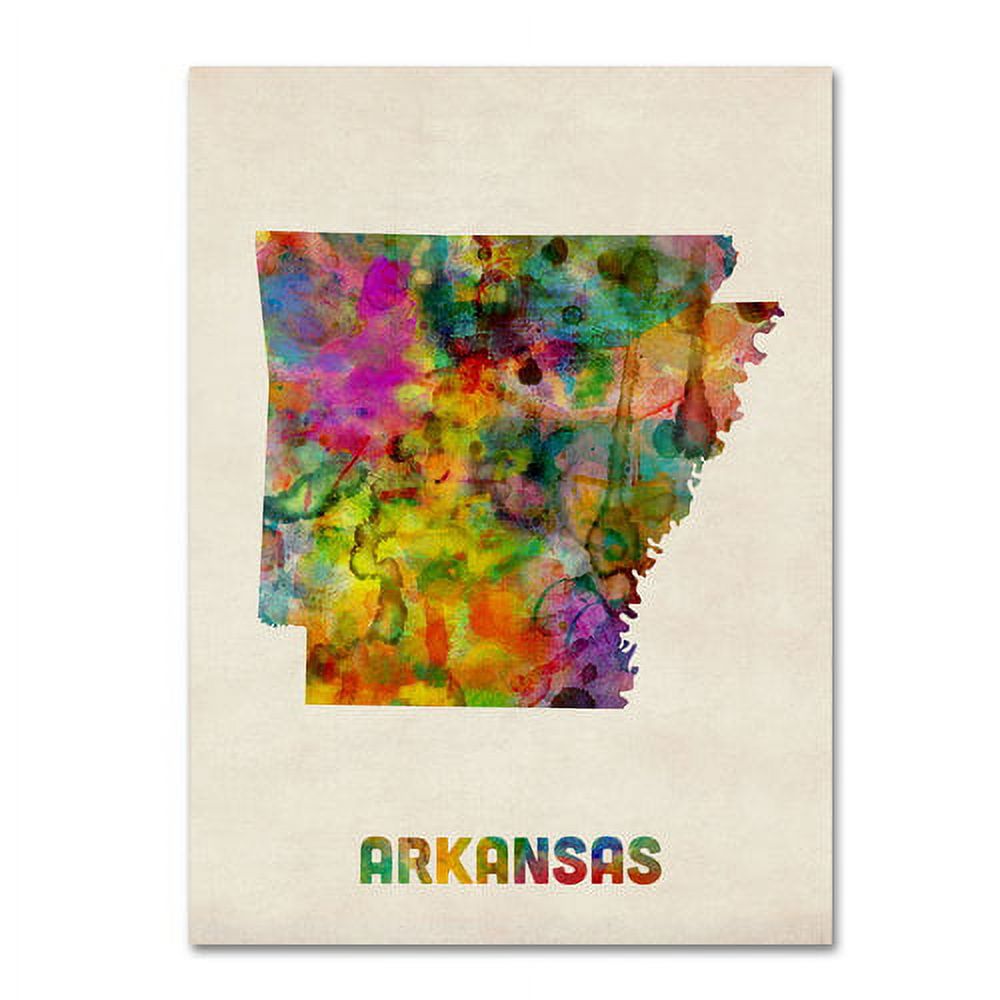 Trademark Fine Art "Arkansas Map" Canvas Wall Art by Michael Tompsett