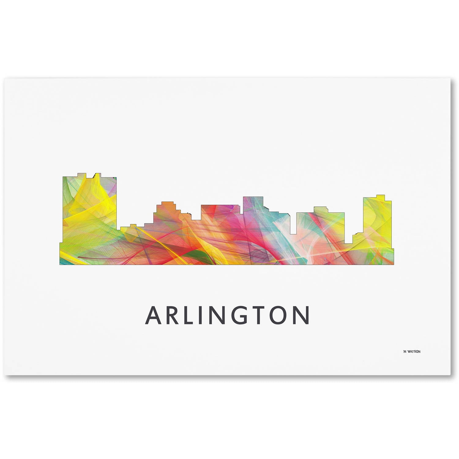 Trademark Fine Art 'Arlington Texas Skyline WB-1' Canvas Art by Marlene Watson