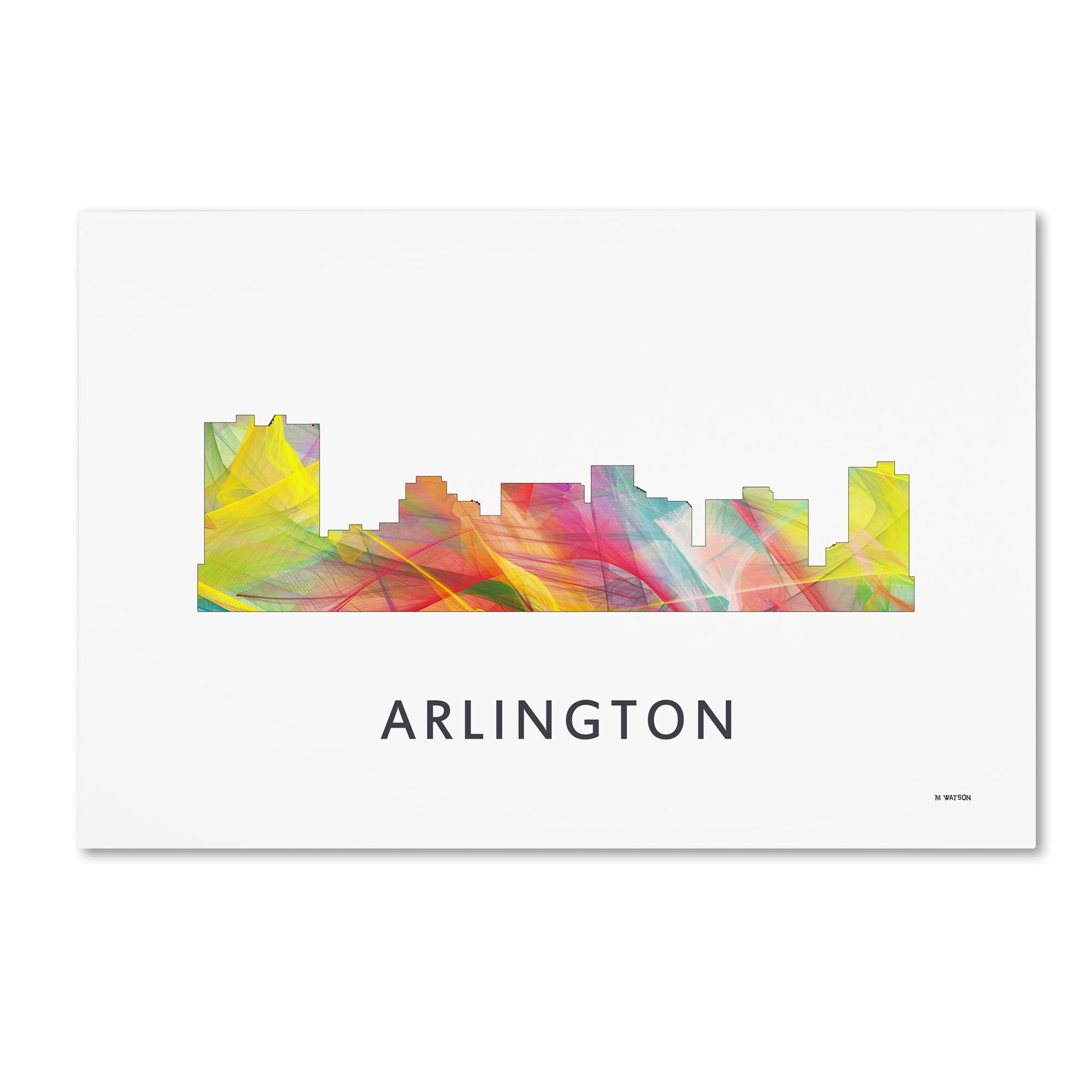Trademark Fine Art 'Arlington Texas Skyline WB-1' Canvas Art by Marlene Watson
