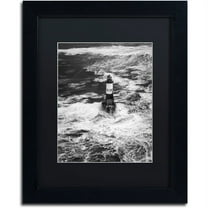 Trademark Fine Art "Armen Lighthouse Against Ruzica" Canvas Art by Mathieu Rivrin, Black Matte, Black Frame