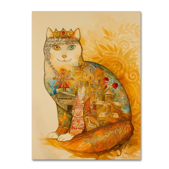 Trademark Fine Art 'Armenia Cat' Canvas Art by Oxana Ziaka