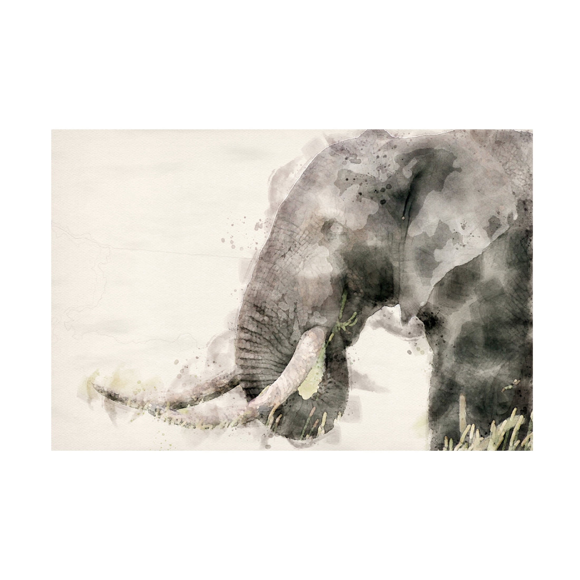 Trademark Fine Art Arno Du Toit Abstract African Elephant Watercolor Art Canvas Wall Art