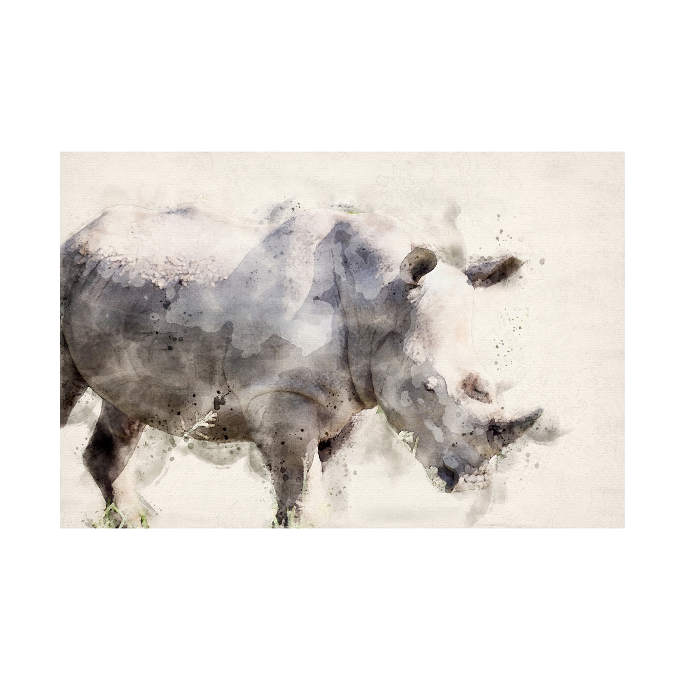 Trademark Fine Art Arno Du Toit Abstract African Rhinoceros Watercolor Art Canvas Wall Art
