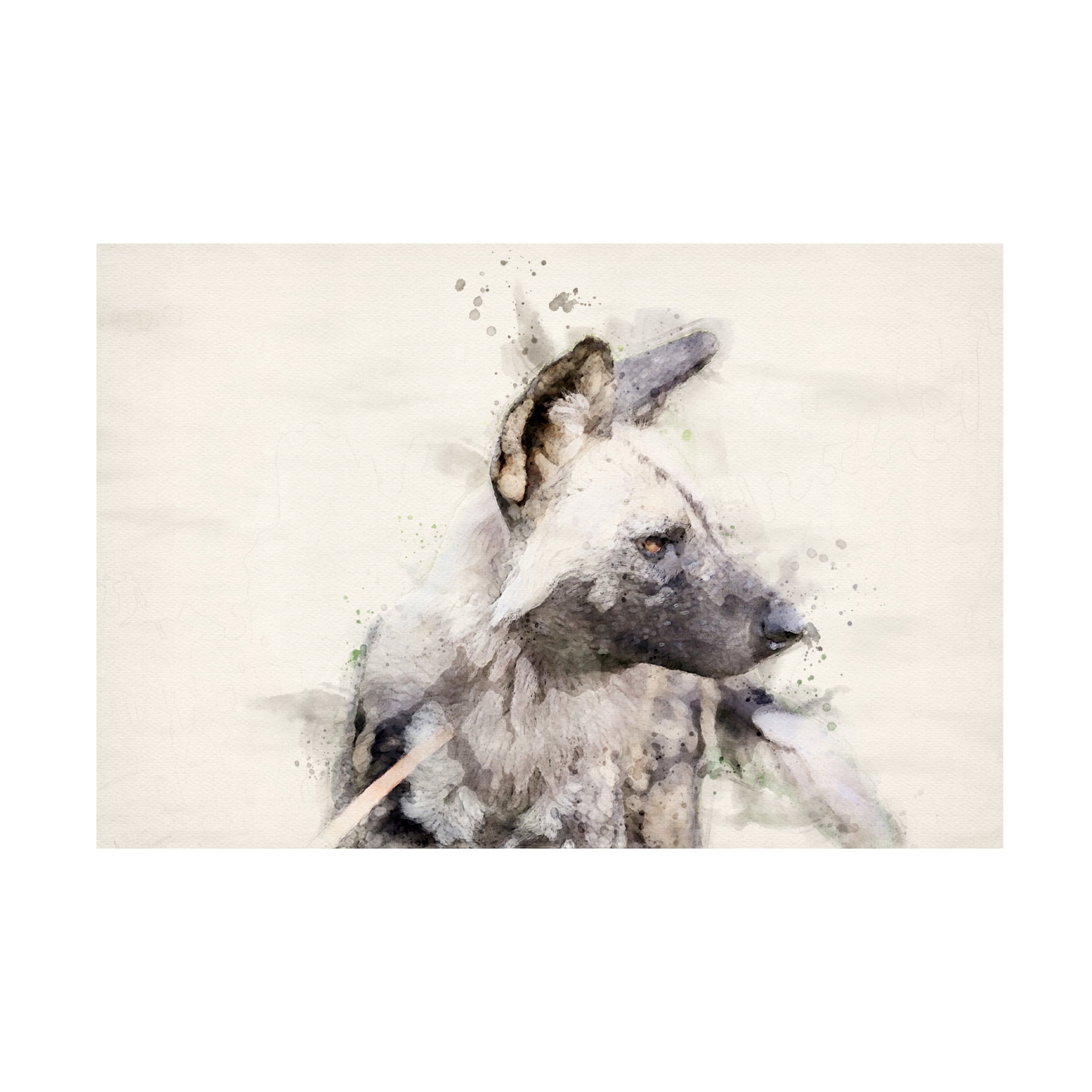 Trademark Fine Art Arno Du Toit Abstract African Wild Dog Watercolor Art Canvas Wall Art