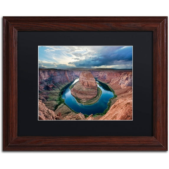 Trademark Fine Art "Around the Bend" Canvas Art by Michael Blanchette Photography Black Matte, Wood Frame