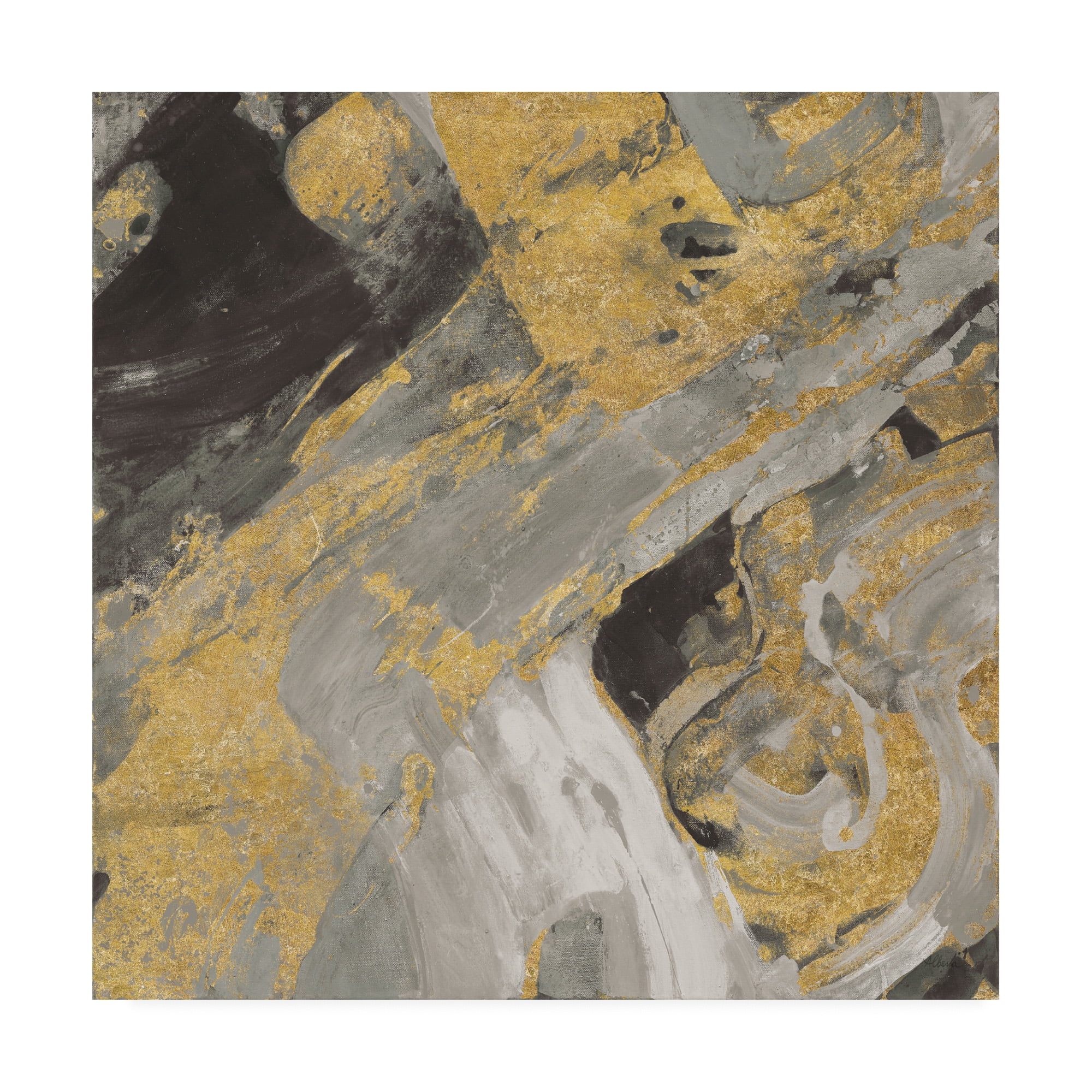 Trademark Fine Art 'Arroyo Gold And Black' Canvas Art by Albena Hristova