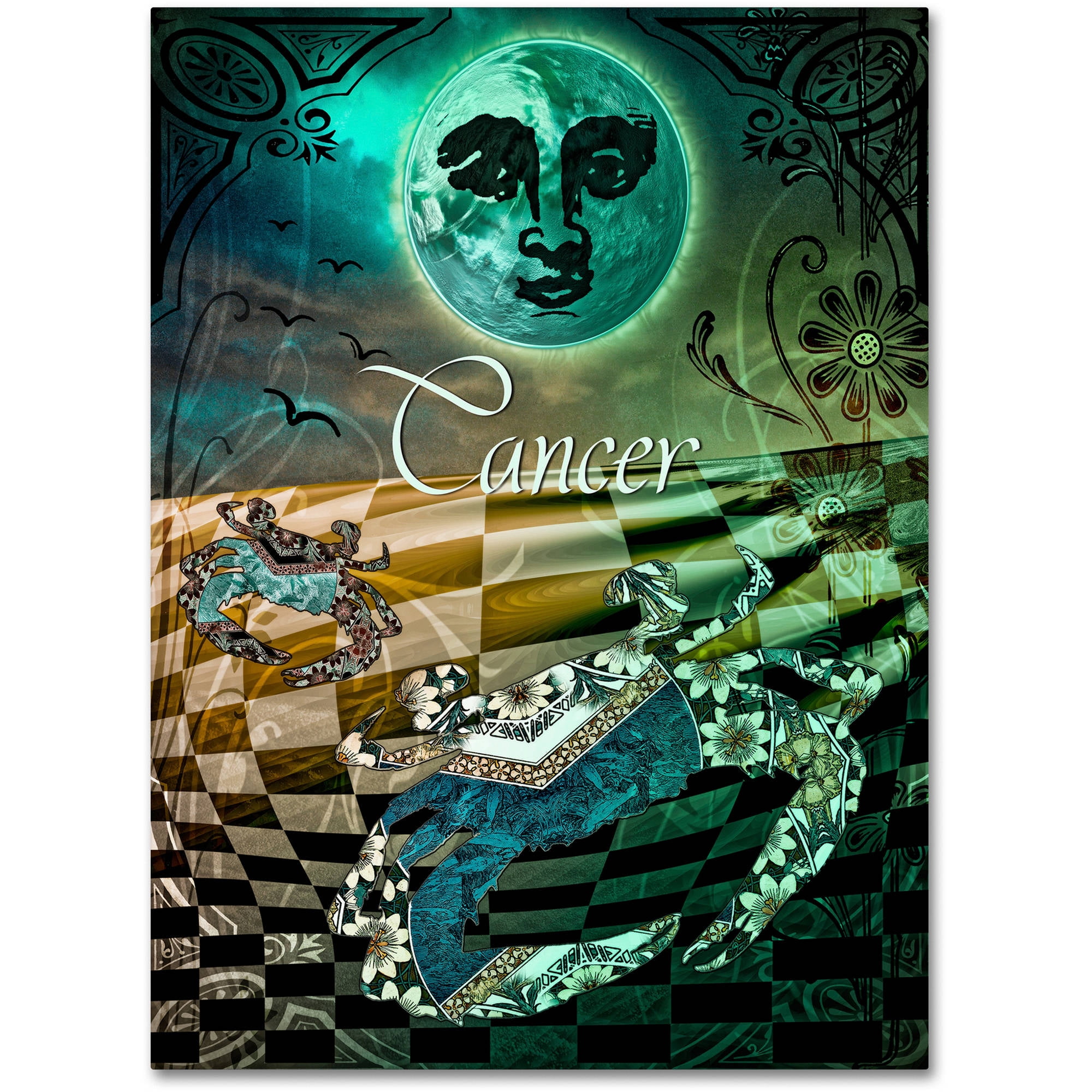 Trademark Fine Art "Art Nouveau Zodiac Cancer" Canvas Art by Color Bakery