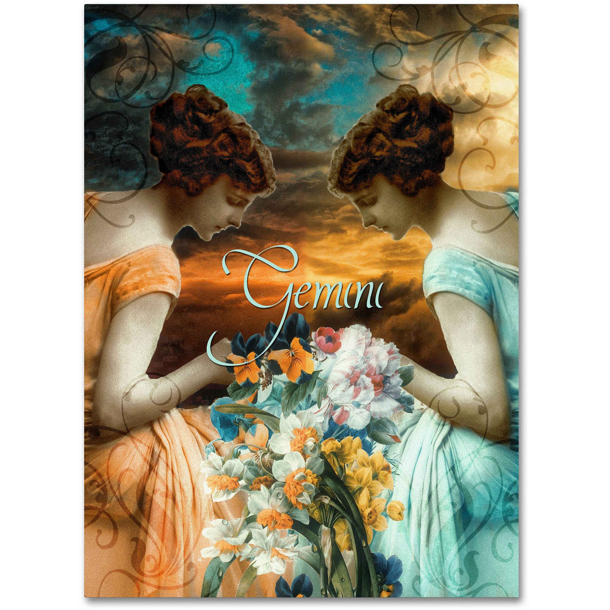 Trademark Fine Art "Art Nouveau Zodiac Gemini" Canvas Art by Color Bakery